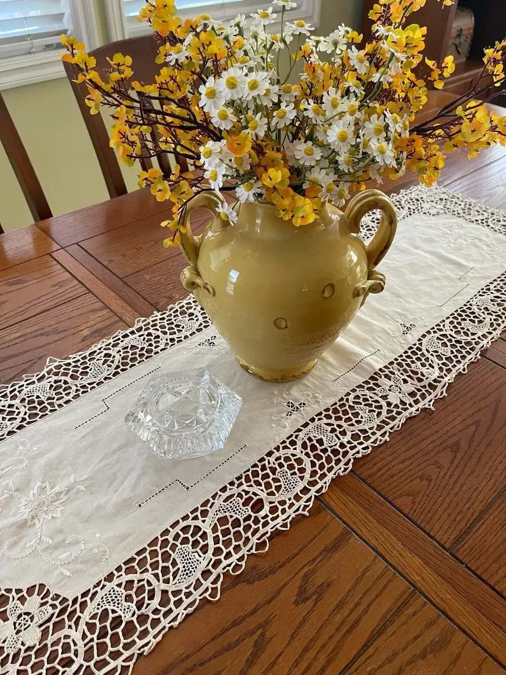 Cristal D'Arques Lead Crystal Hexagonal Votive Candle Holder / Open Salt Cellar